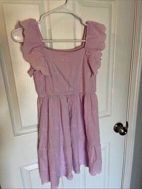 Cat & Jack Light Pink Eyelet Ruffle Strap Summer Dress